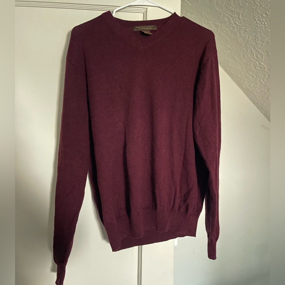 Men’s Sebastian Cooper Maroon V-Neck Sweater